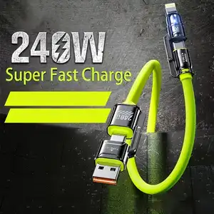 PD desteği ile 4'ü 1 arada 240W ultra hızlı şarj kablosu