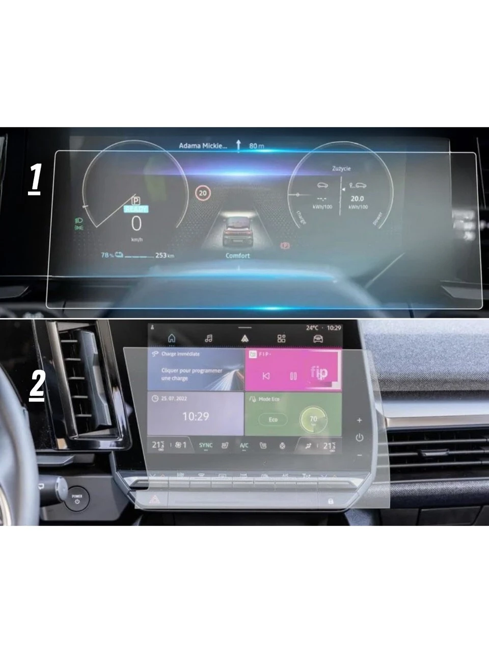 Renault Megane E-Tech 2023-2024 Multimedya ve Gösterge Panel Nano Ekran Koruyucu