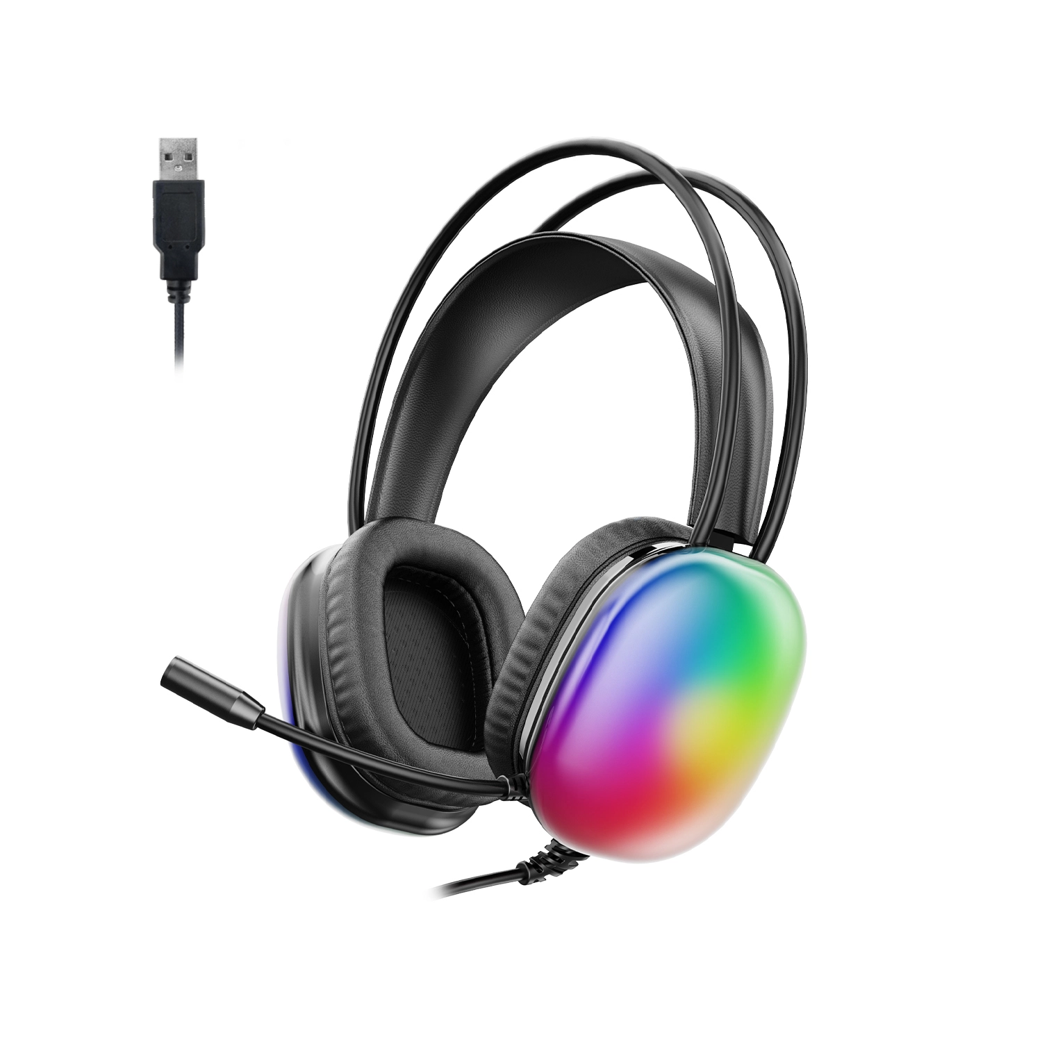 Lecoo HT409 RGB Aydınlatmalı Mikrofonlu Kulak Üstü Gaming Kulaklık Siyah