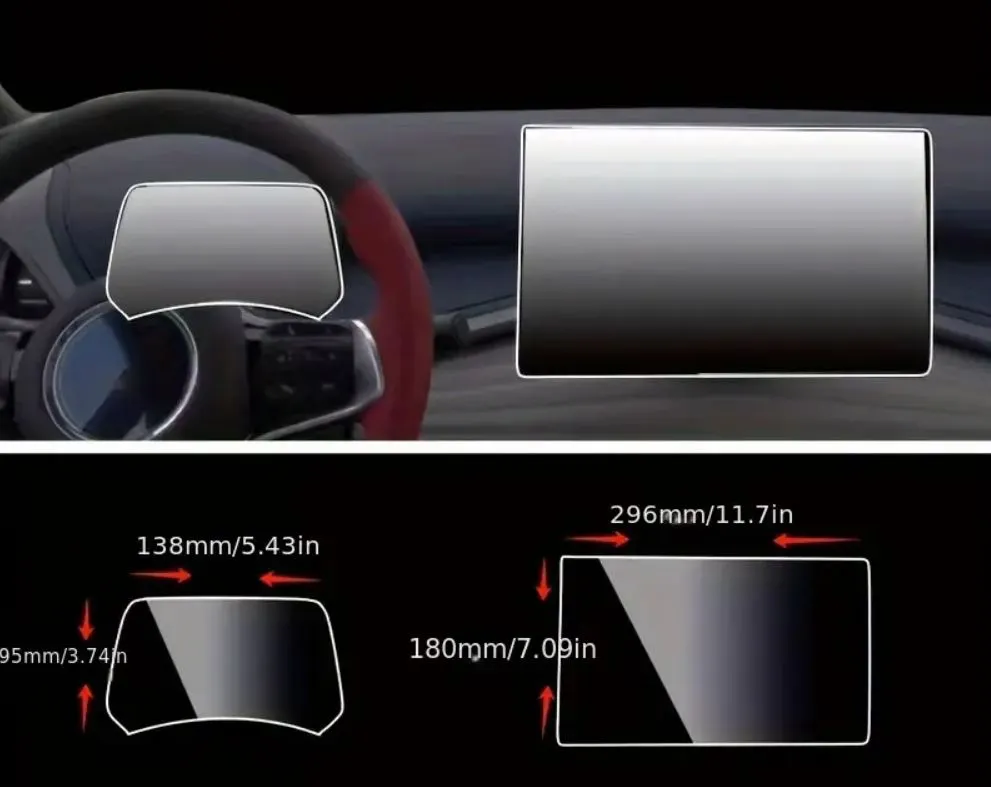 BYD  Dolphin 2 li Set GPS Navigasyon ve Hız Ölçer Koruyucu Film