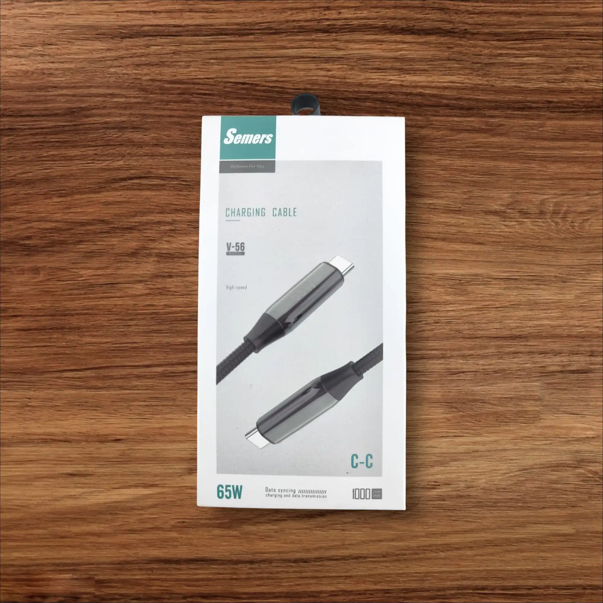 Semers V-56 65W Type-C - Type-C Örgülü Şarj ve Data Kablosu - 1000mm östergeli