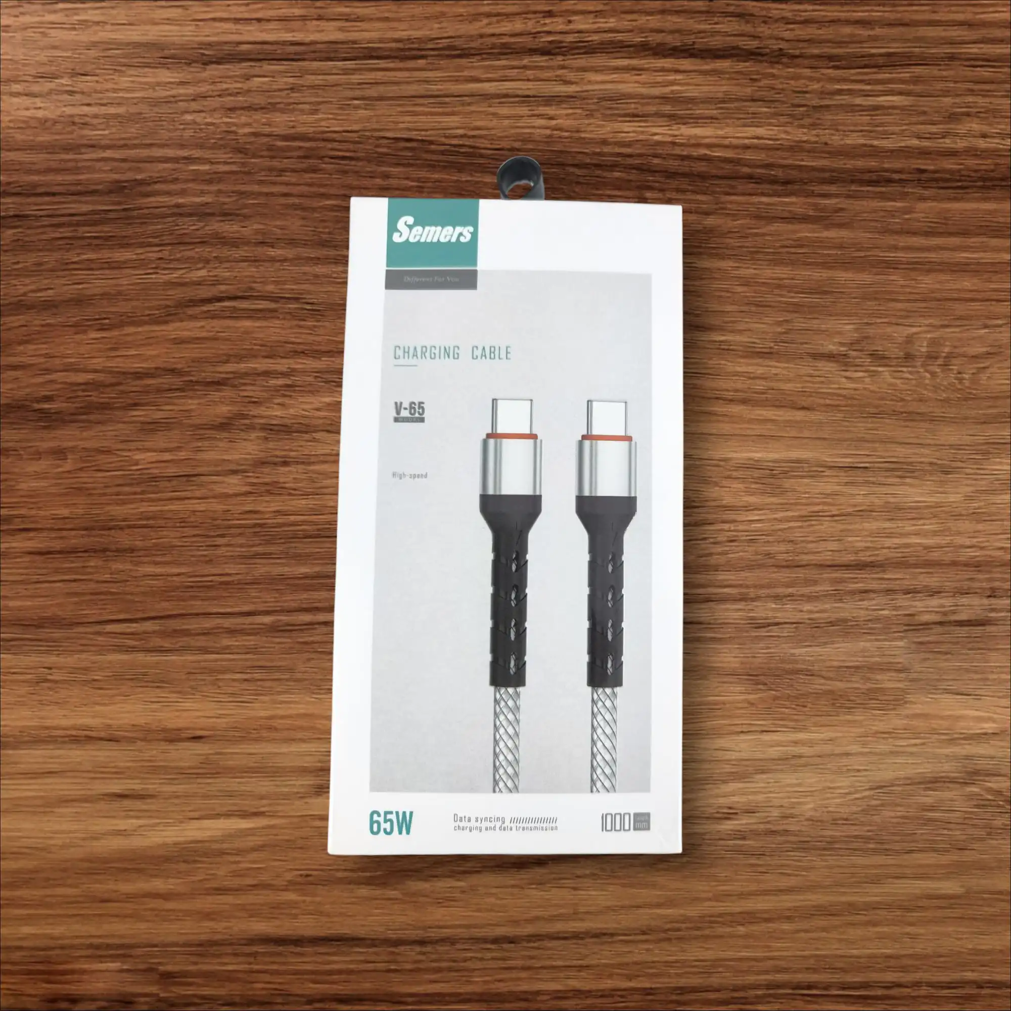Semers V-65 65W Hızlı Şarj USB-A to Type-C Örgülü Kablo - 1000mm