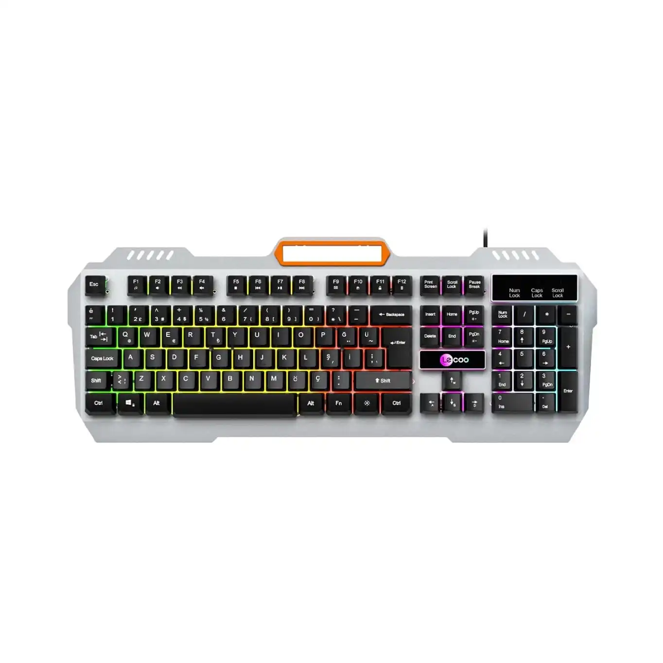Lecoo KB123 Rainbow Aydınlatma Makro Tuşlu Gaming Membran Türkçe Q Klavye Siyah
