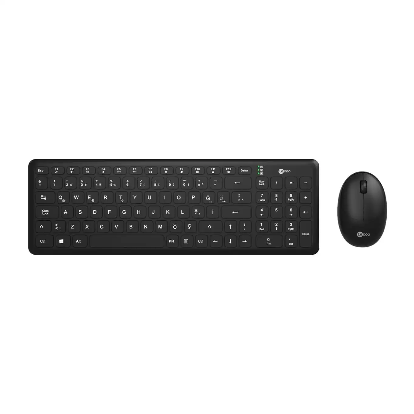 Lenovo Lecoo Kablosuz Klavye & Mouse Set Siyah Ve Beyaz