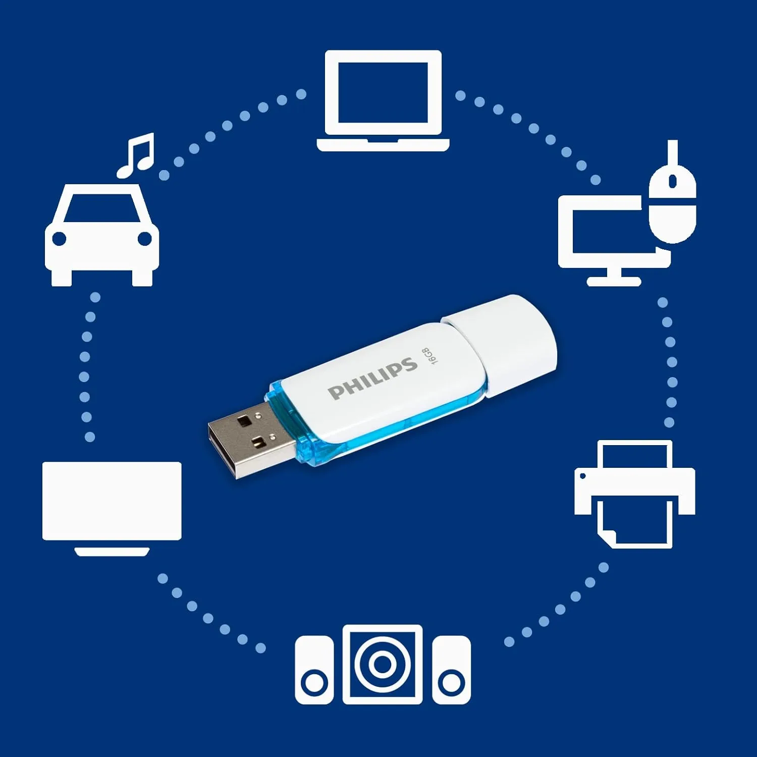 Philips USB Bellek 16 GB Snow Edition Ocean Blue