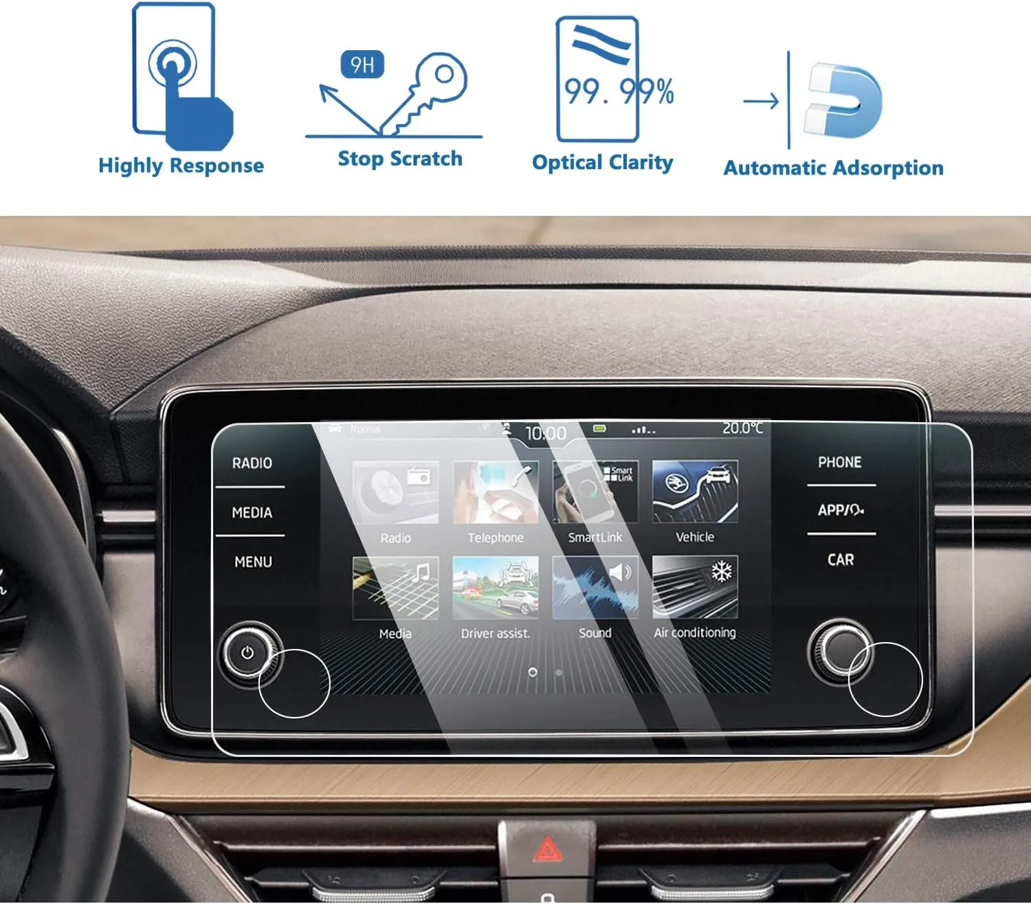 Skoda Scala 2024 Multimedya Ekran Koruyucusu 9H Nano