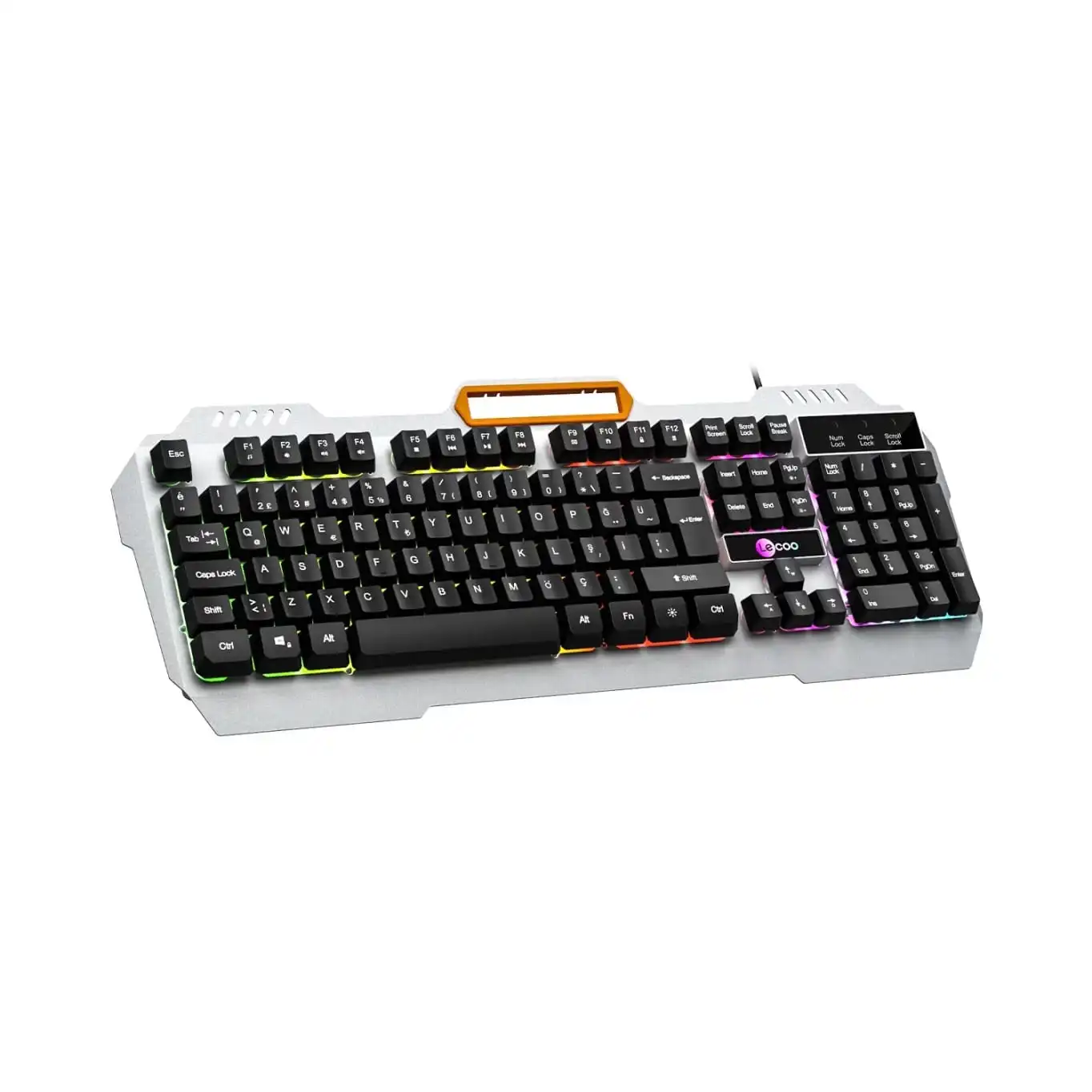 Lecoo KB123 Rainbow Aydınlatma Makro Tuşlu Gaming Membran Türkçe Q Klavye Siyah
