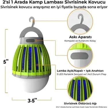 Sivrisinek Kovucu Kamp Lambası