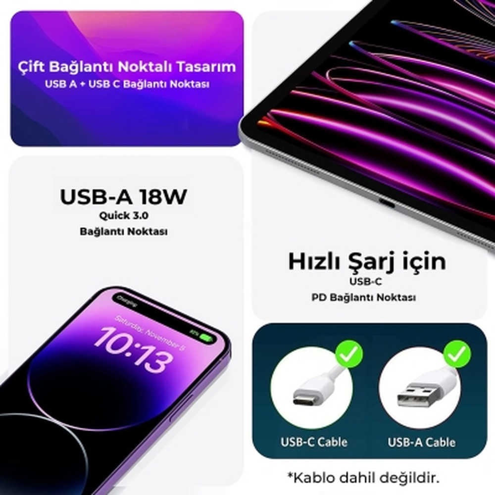 Bix 25W Type-C Hızlı Şarj Adaptörü