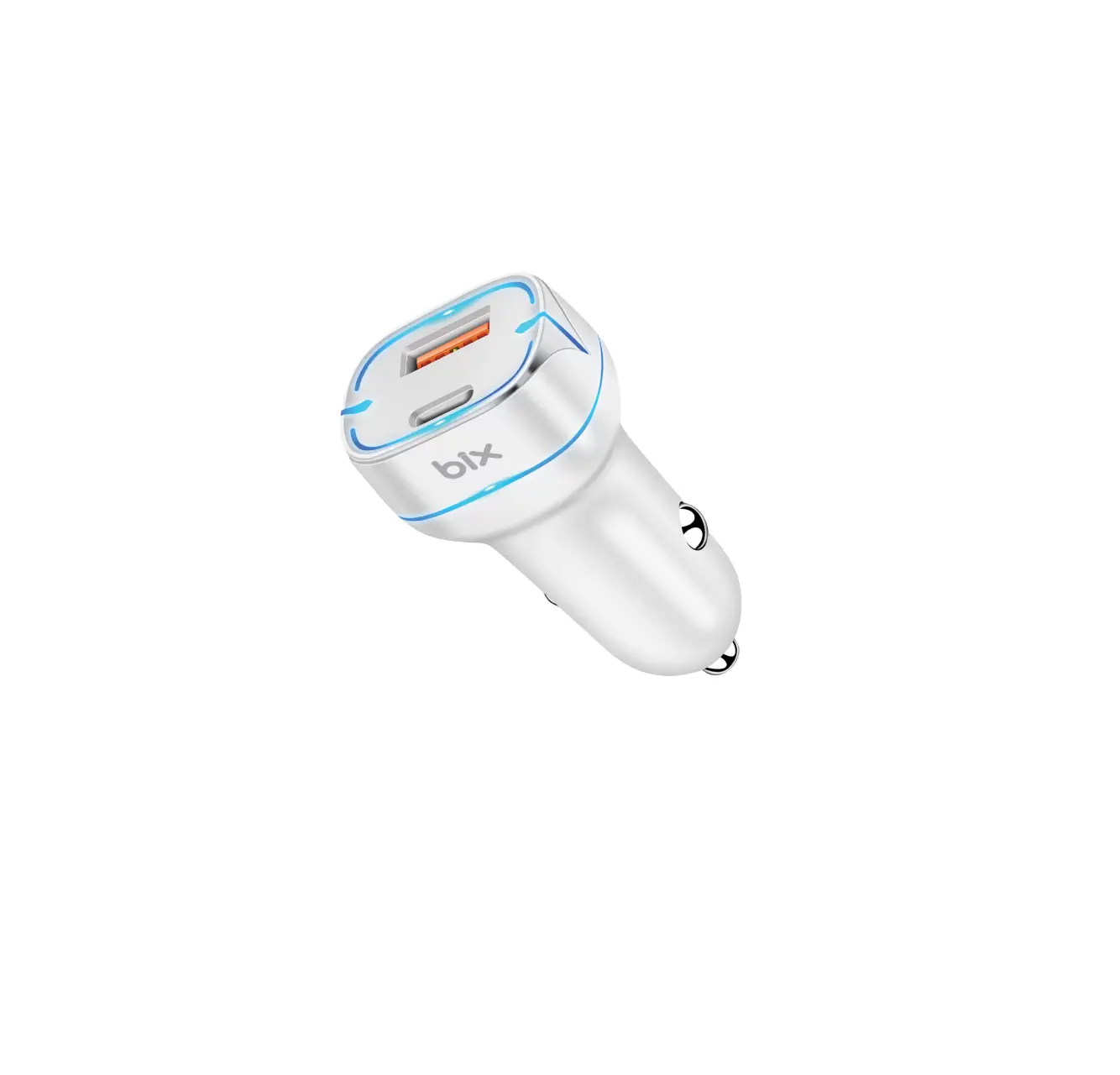 Bix 38W Type-C 20W USB-A QC 3.0 18W Çift Portlu LED Işıklı Şarj Cihazı