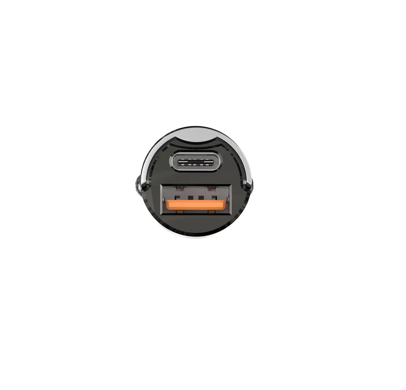 Bix 45W Type-C ve USB-A QC 3.0 18W İki Çıkışlı Metal Araç Şarj
