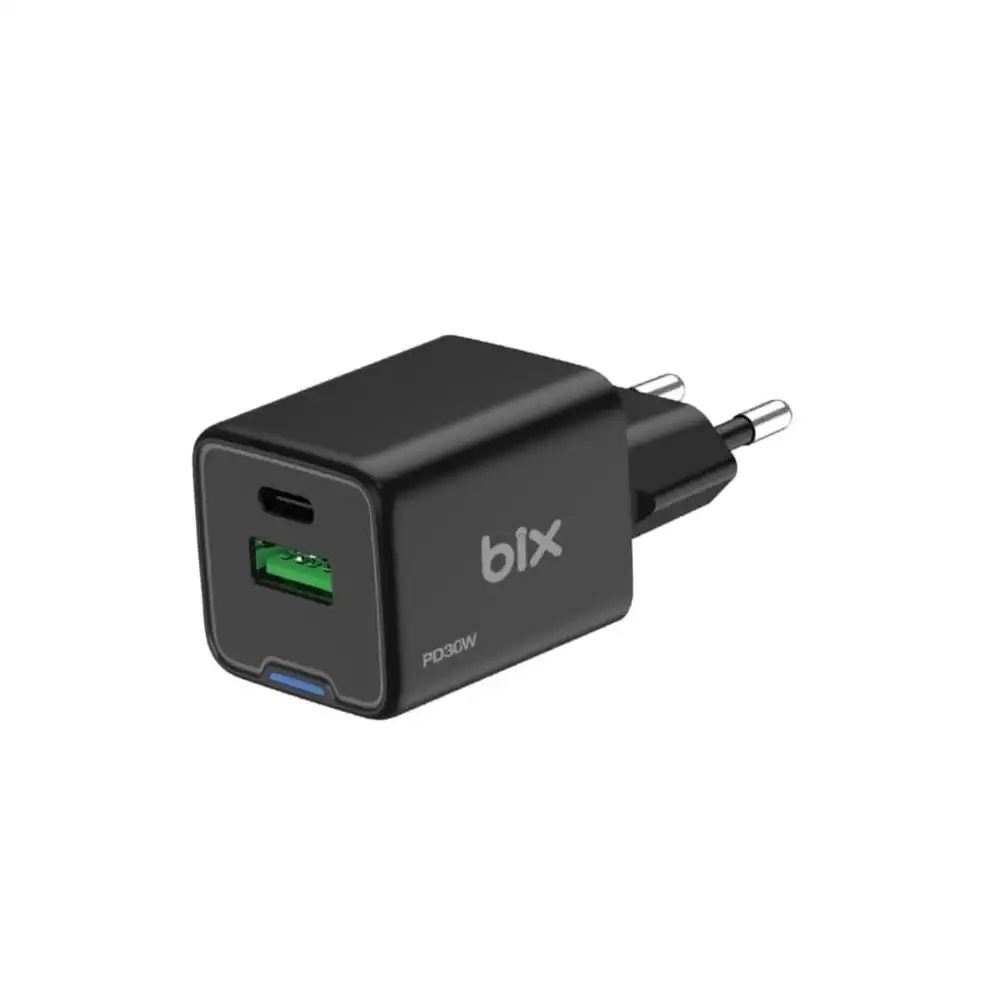 Bix BX2P30G GaN PD 30W Type-C ve USB-A QC 18W Çift Portlu Mini Hızlı