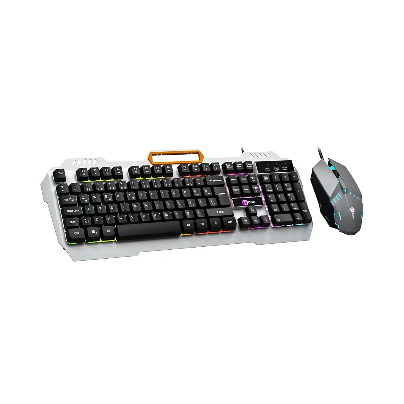 Lecoo CM107 Kablolu RGB Aydınlatmalı Gaming Türkçe Q Klavye & Mouse Seti Siyah