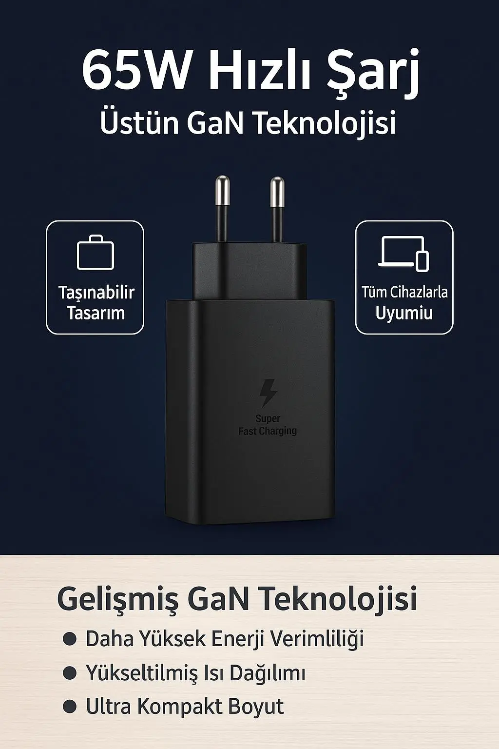 SEMERS 67W HIZLI ŞARJ CİHAZI
