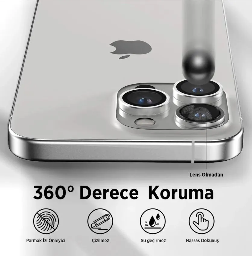 Bix iPhone 16 Pro / 16 Pro Max Safir Lens Koruyucu 3D- Navy Blue