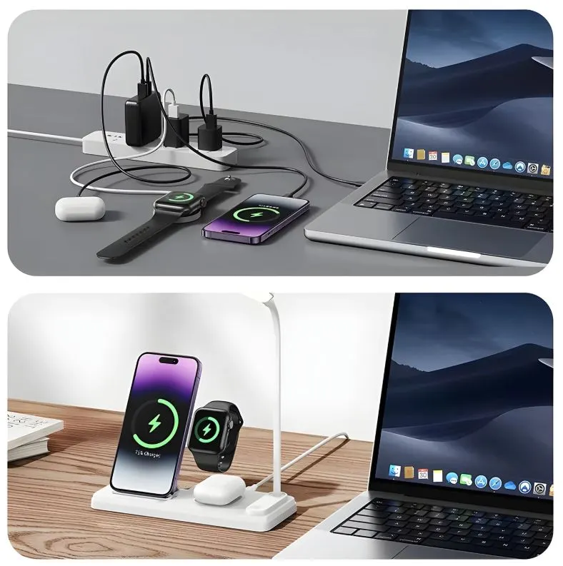 Bix BXMW8 Kablosuz Şarj Standı 3’ü 1 Arada Akıllı Telefon, Akıllı Saat ve TWS