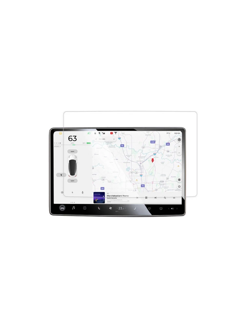 Tesla Model Y Ekran Koruyucu Araç Multimedya Temperli Cam Konsol Koruyucu