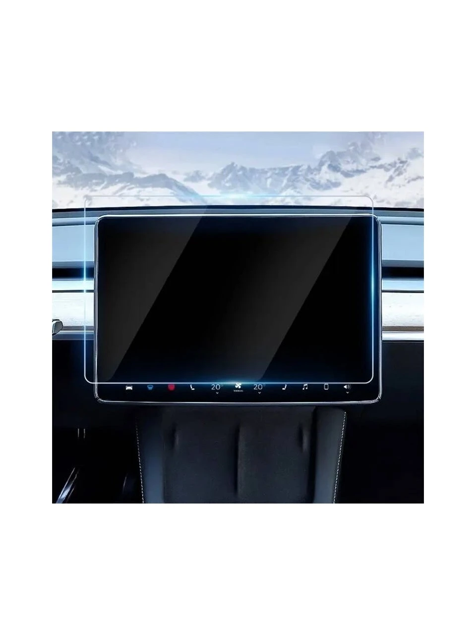 Tesla Model Y Ekran Koruyucu Araç Multimedya Temperli Cam Konsol Koruyucu
