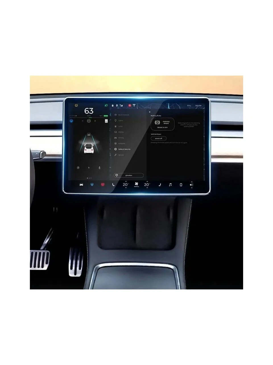Tesla Model 3 - 15 inc Navigasyon Multimedya Uyumlu 9h Nano Ekran Koruyucu