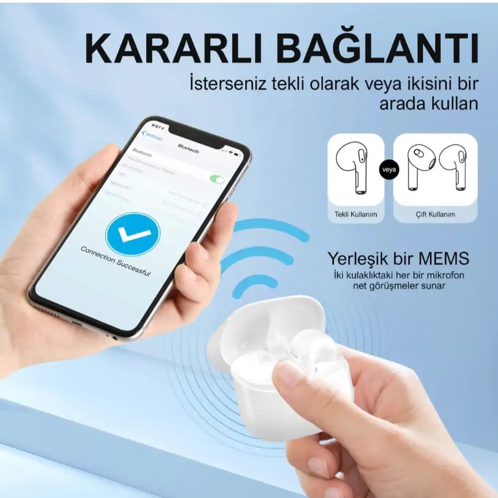 TW5 Soundcraft Bluetooth 5.3 Çift Mikrofonlu TWS Kablosuz Kulak İçi Kulaklık